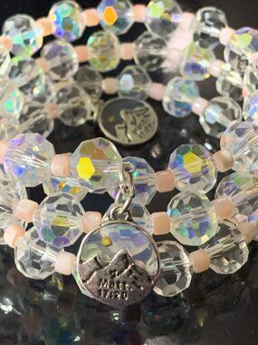 Handmade. Glass and seashell 'mustard seed of faith' bracelet and earrings set